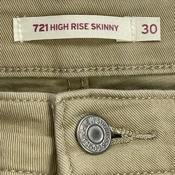 Levi’s 721 High Rise Skinny Jeans – Beige (Safari) – Size 30 - Picture 6 of 14